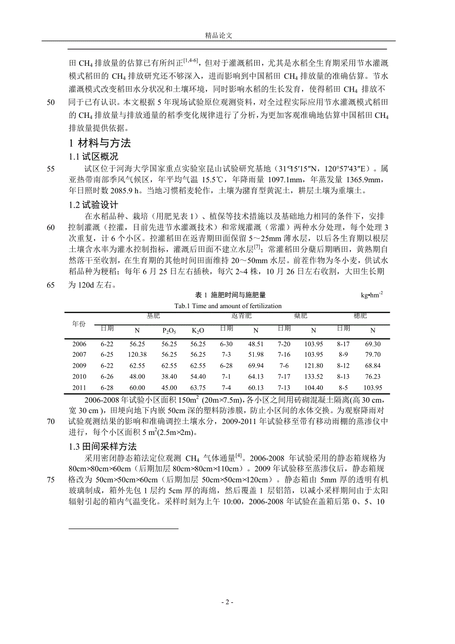 控制灌溉模式对稻田甲烷排放的影响研究.doc_第2页