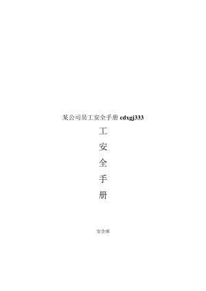 某公司员工安全手册cdxgj333.docx