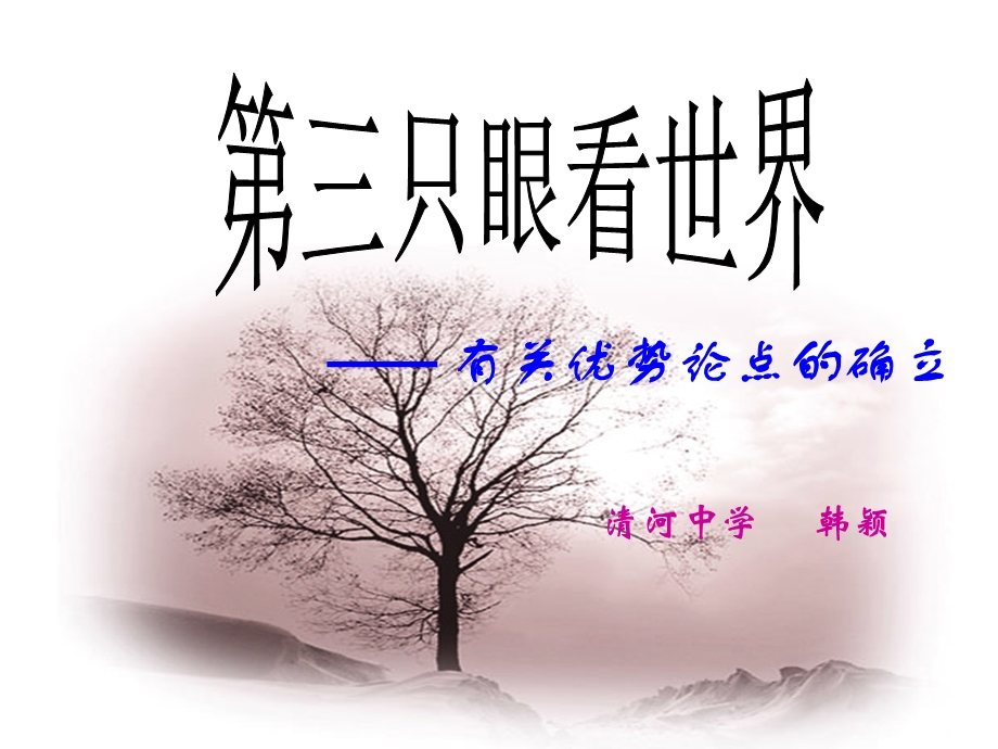 安徽省阜南县三塔中学八年级语文《第三只眼看世界》.ppt_第1页