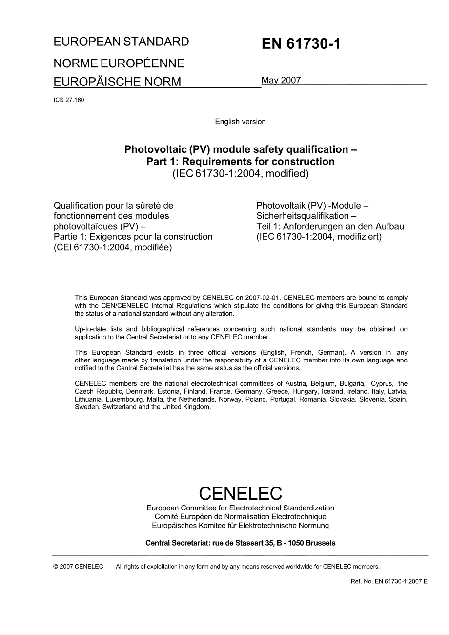 【BS英国标准】BS EN 617301 Photovoltaic (PV) module safety qualification — Part 1 Requirement.doc_第3页