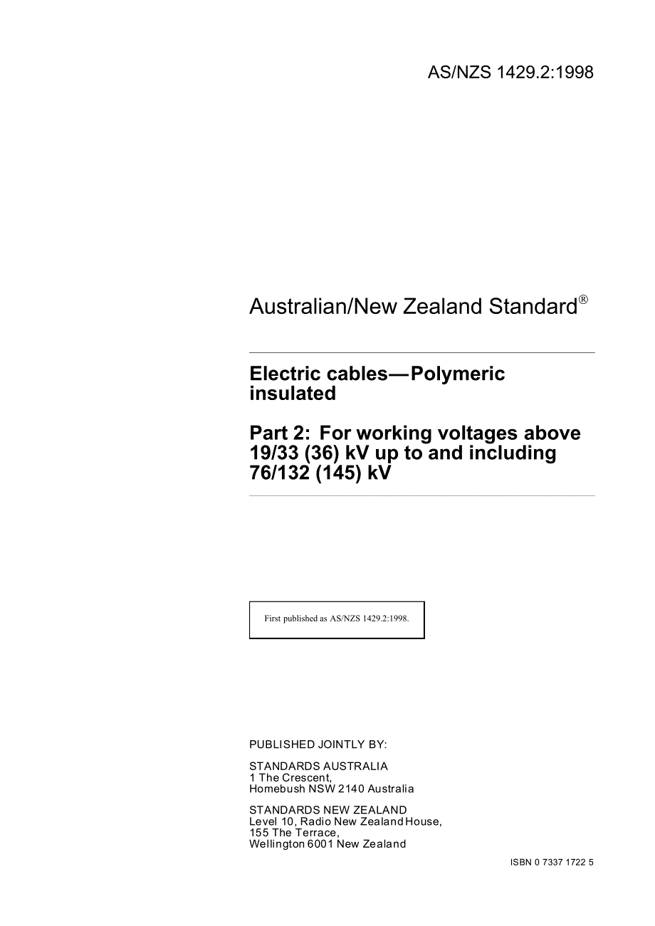 【AS澳大利亚标准】AS NZS 1429.21998 Electric cables—Polymeric insulated Part 2 For working voltages .doc_第3页