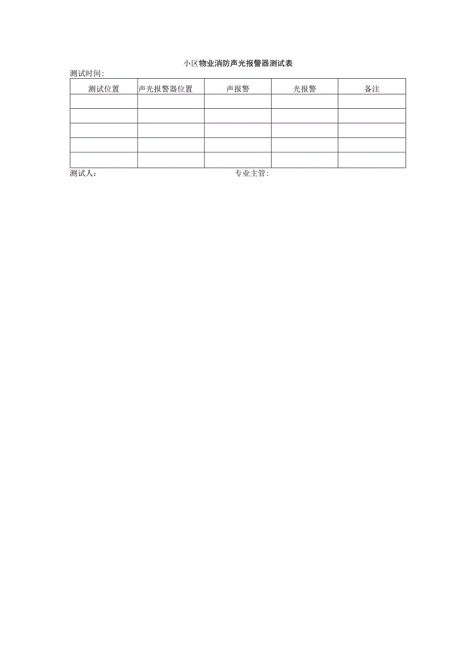 小区物业消防声光报警器测试表.docx_第1页