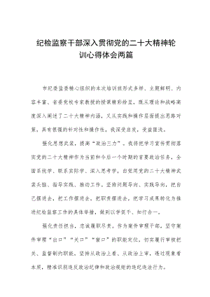 纪检监察干部深入贯彻党的二十大精神轮训心得体会两篇.docx