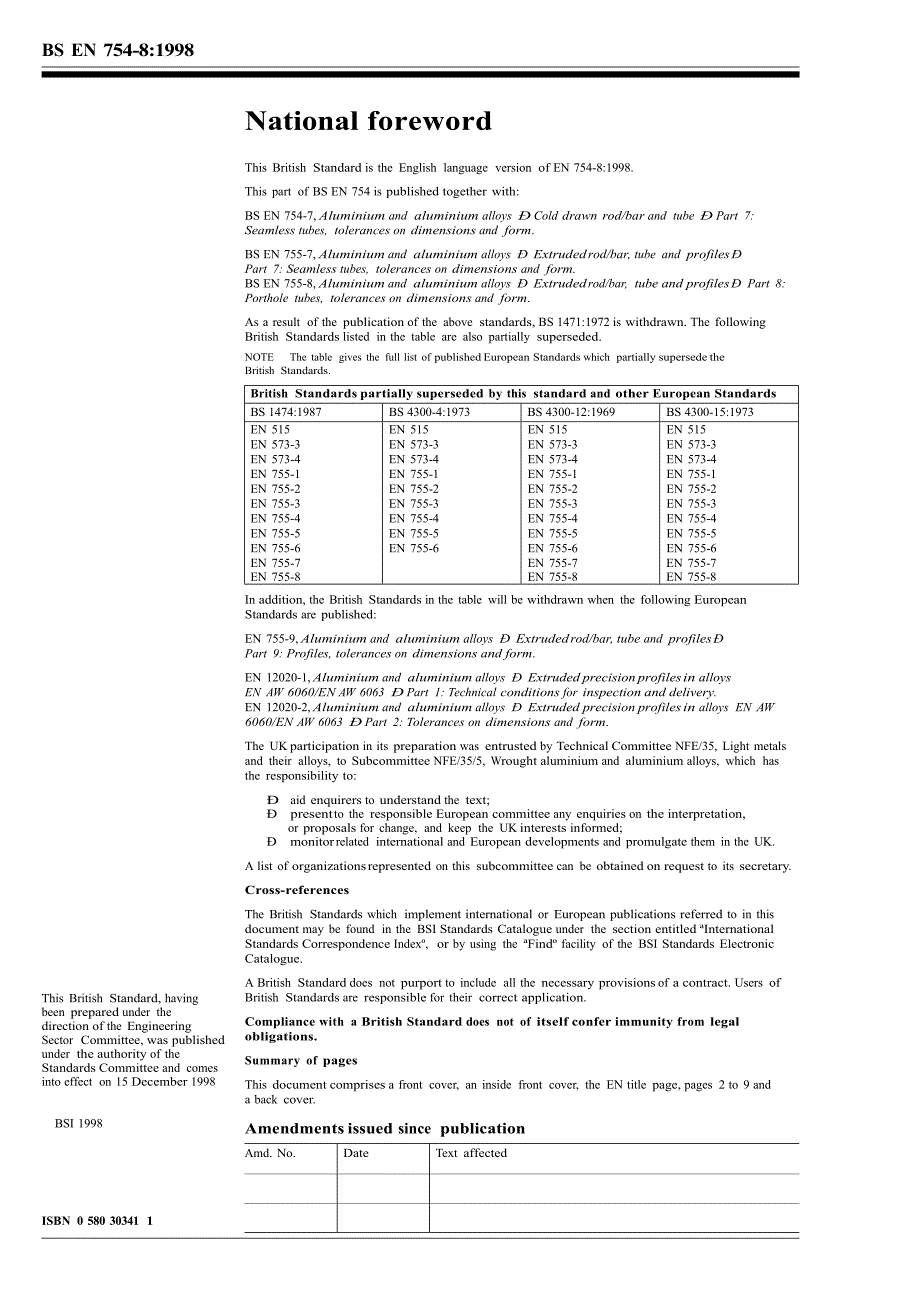 【BS英国标准】BS EN 75481998 Aluminium and aluminium alloys — Cold drawn rodbar and tube — Part 8.doc_第2页