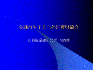 外汇衍生工具与中国外汇理财简介.ppt