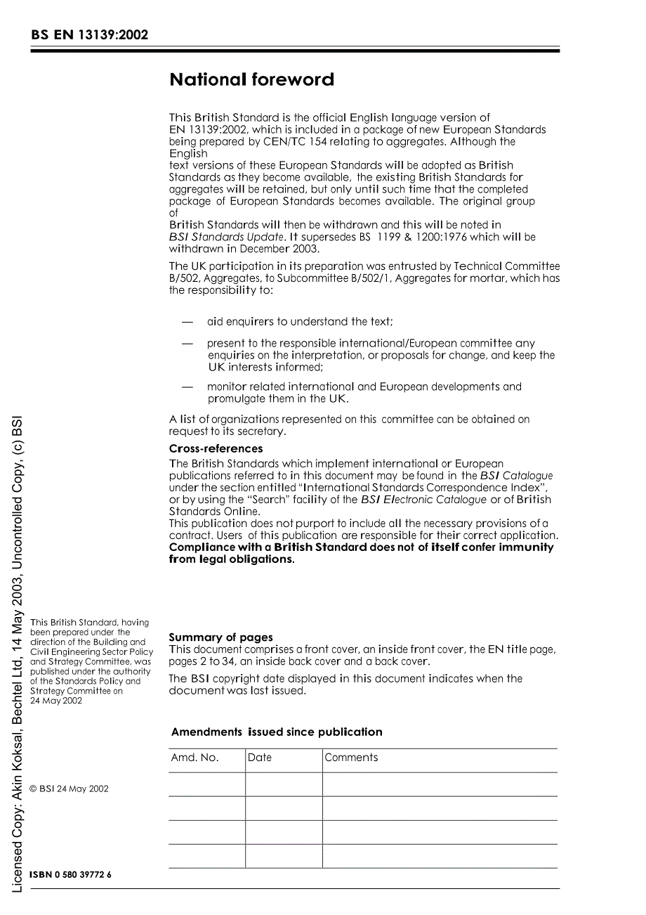 【BS英国标准】BS EN 131392002 Aggregates for mortar.doc_第2页