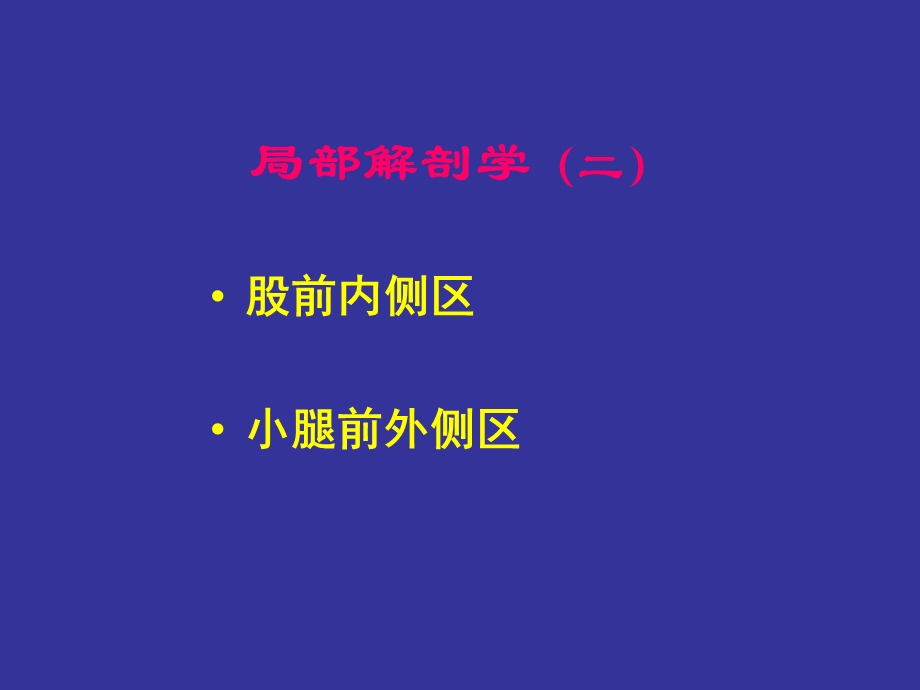 局部解剖：股前内侧区小腿前外侧区.ppt_第1页