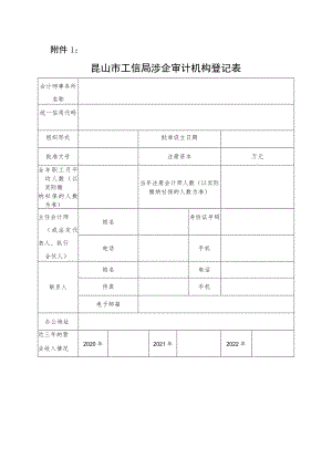 昆山市工信局涉企审计机构登记表.docx