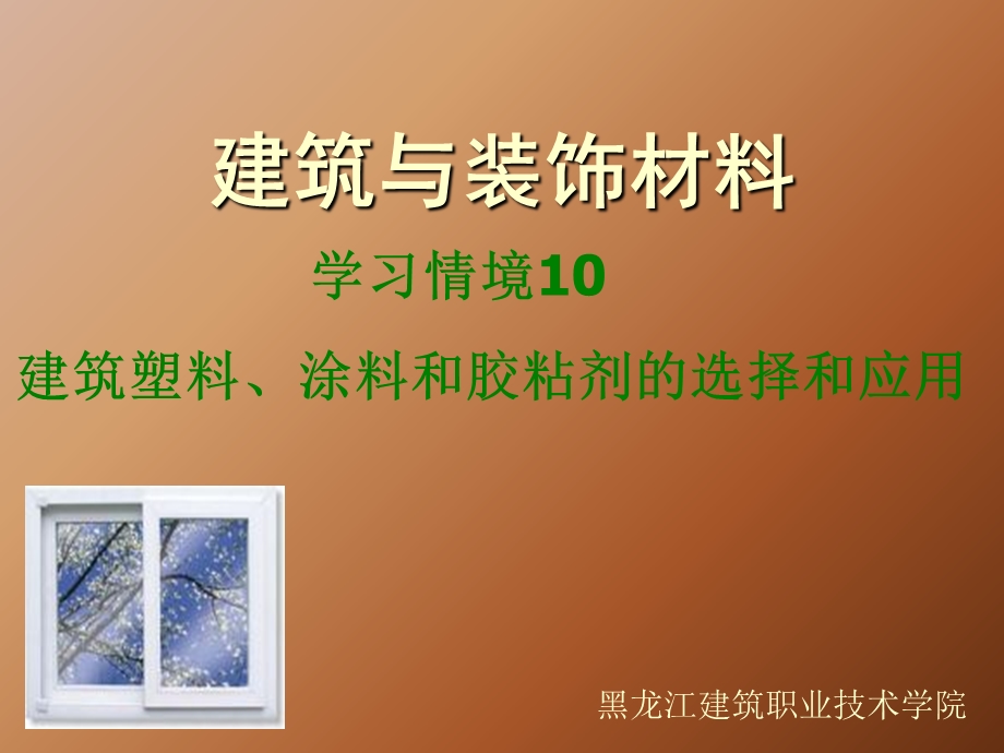 建筑塑料、涂料和胶粘剂的选择和应.ppt_第1页