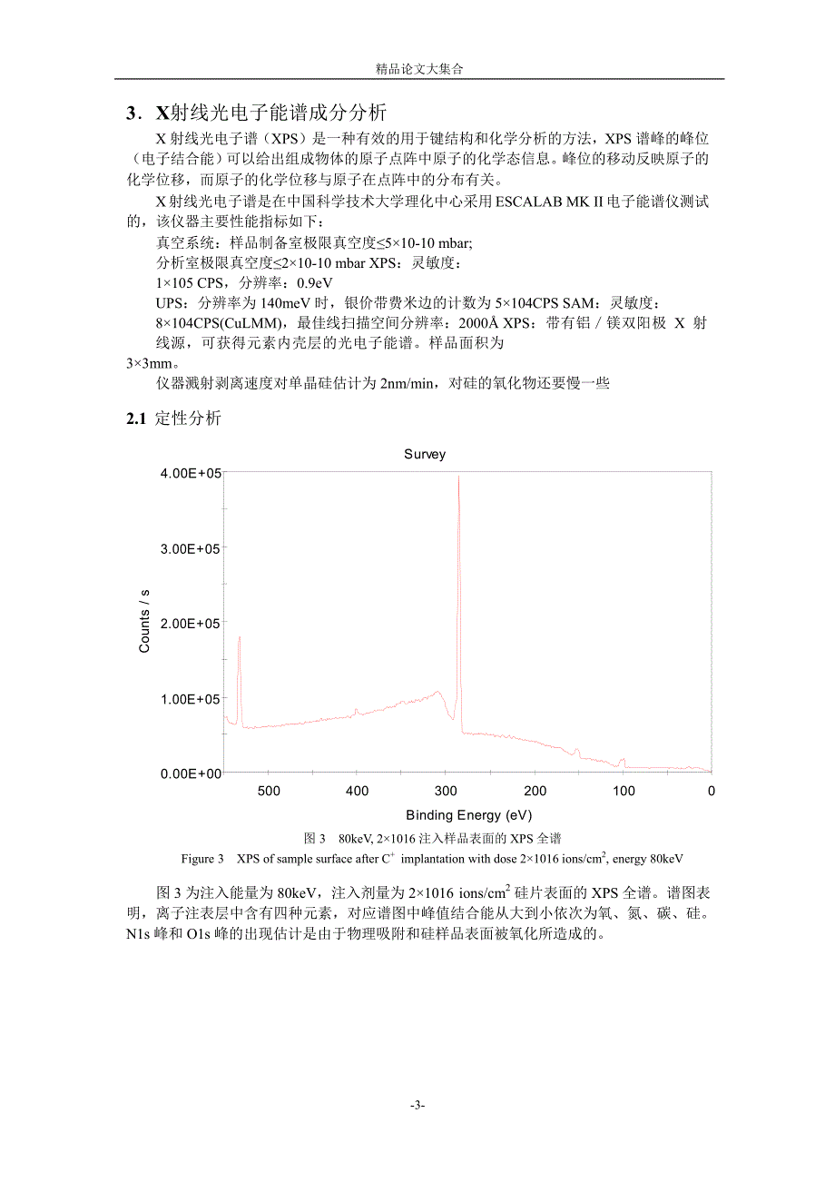 硅片在碳离子注入前后的表层结构研究.doc_第3页