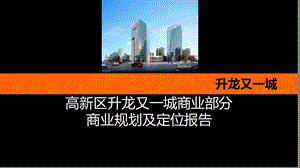 1月郑州高新区升龙又一城商业规划及定位报告(37页 .ppt