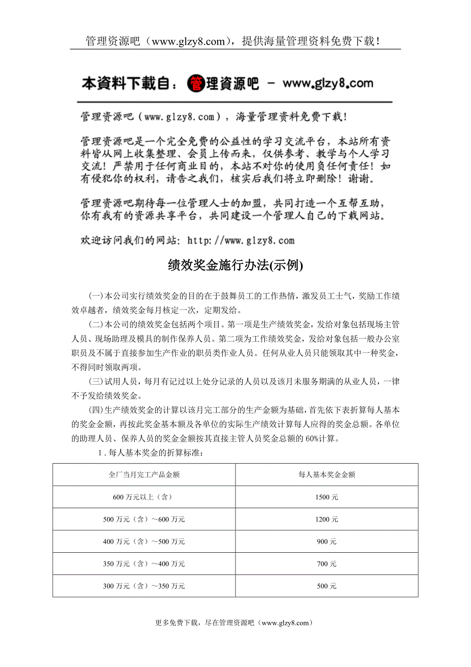 绩效奖金施行办法.doc_第1页