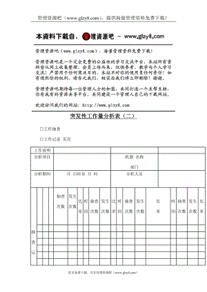 突发性工作量分析表二 .doc