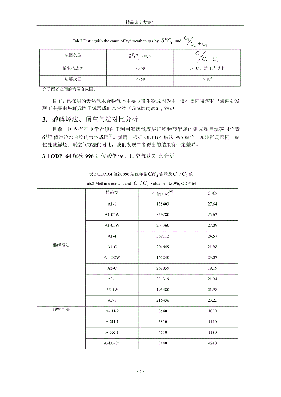 酸解烃法对海洋天然气水合物气体成因的指示.doc_第3页