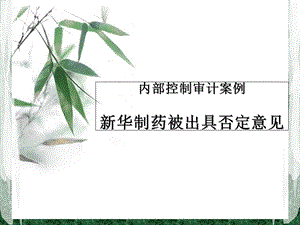 审计案例分析-新华制药 完成版.ppt