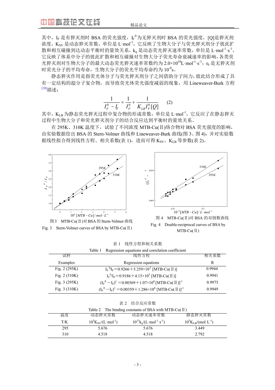 甲基百里酚蓝铜(Ⅱ)络合物与白蛋白的相互作用.doc_第3页