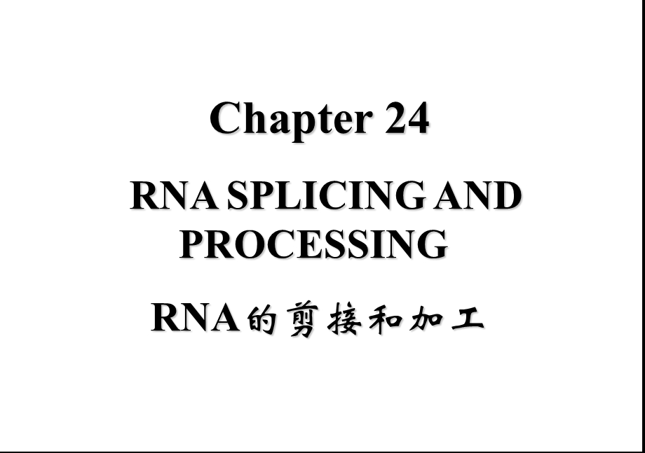 基础分子生物学课件24RNA的剪切与加工.ppt_第1页