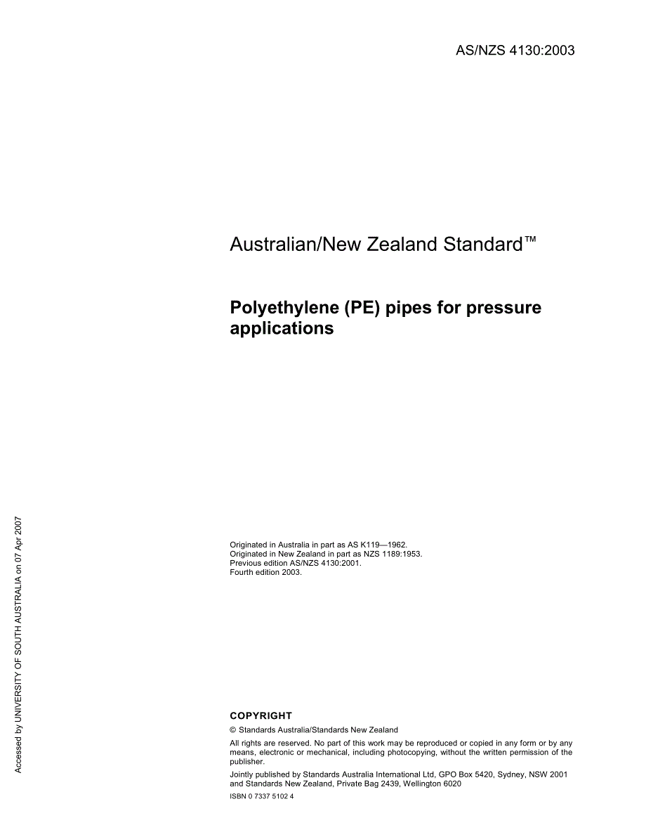 【AS澳大利亚标准】AS 41302003 Polyethylene (PE) pipes for pressure applications.doc_第3页