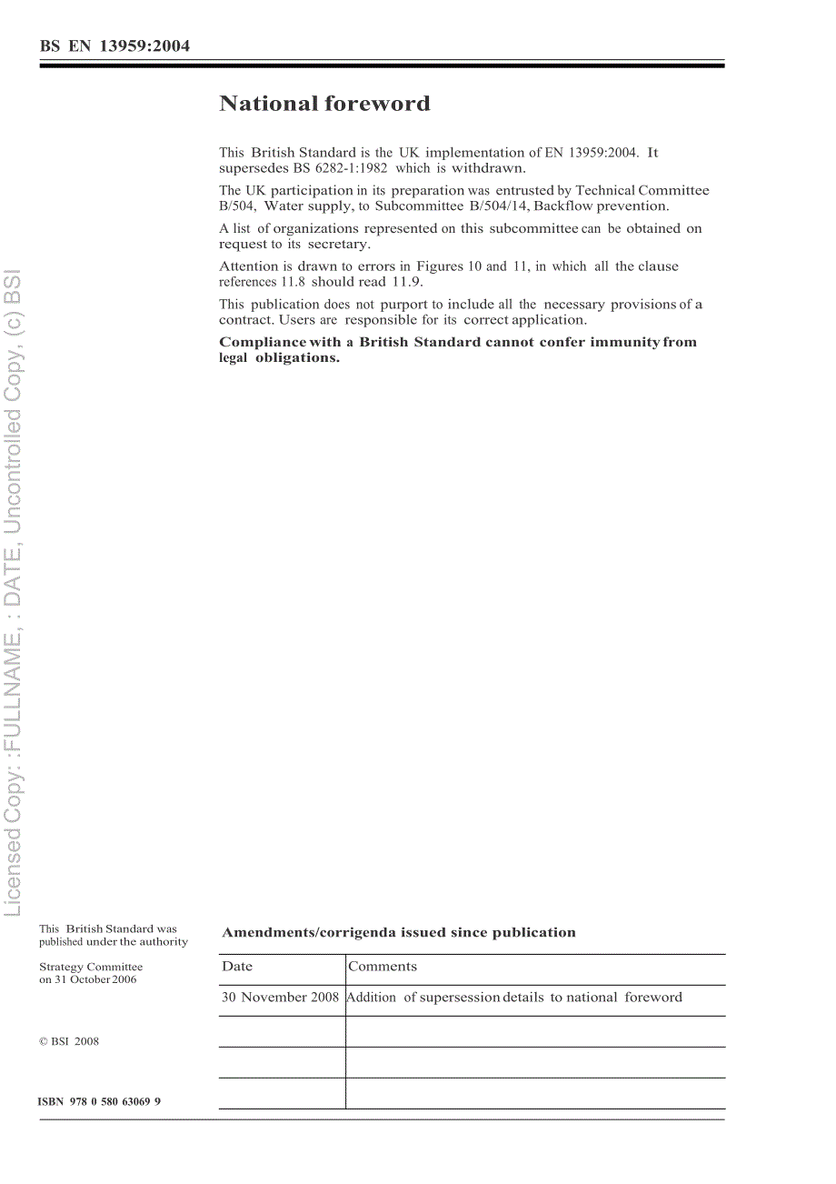 【BS英国标准】BS EN 139592004 Antipollution check valves—N 6 to —N 250 inclusive Family E, typ.doc_第2页