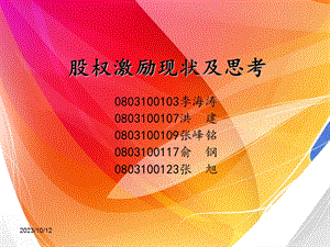 股权激励现状及思考课件.ppt