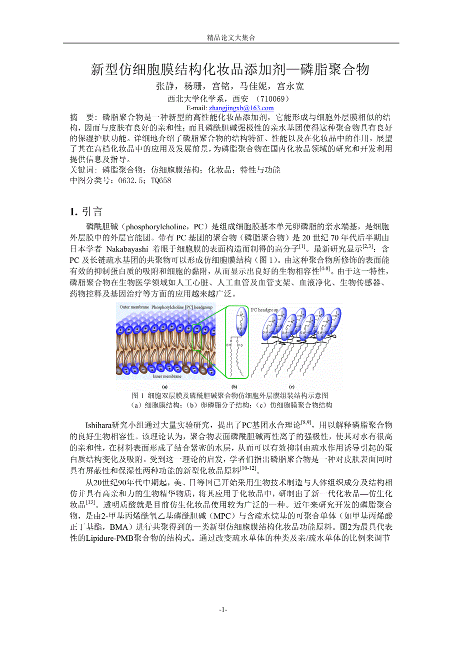 新型仿细胞膜结构化妆品添加剂—磷脂聚合物.doc_第1页