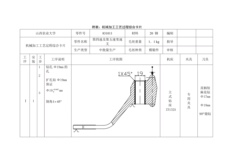 拨叉加工夹具设计工艺卡.doc_第1页