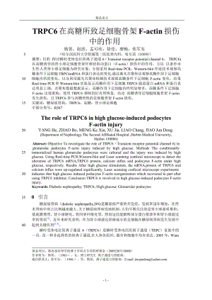 TRPC6 在高糖所致足细胞骨架 Factin 损伤.doc