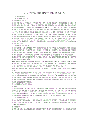 某某控股公司国有资产管理模式研究.docx