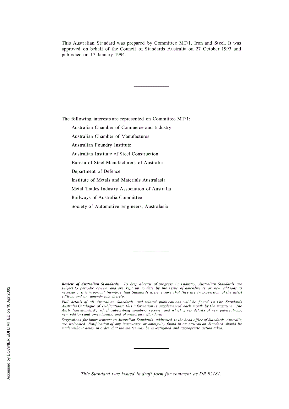 【AS澳大利亚标准】AS 14491994 Wrought alloy steelsStainless and heatresisting steel plate,sheet an.doc_第2页