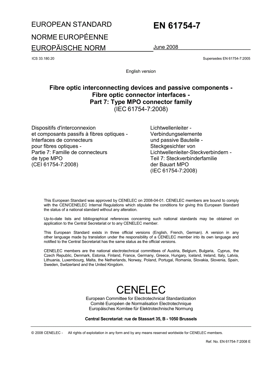 【BS英国标准】BS EN 617547 Fibre optic interconnecting devices and passive components — Fibre.doc_第3页