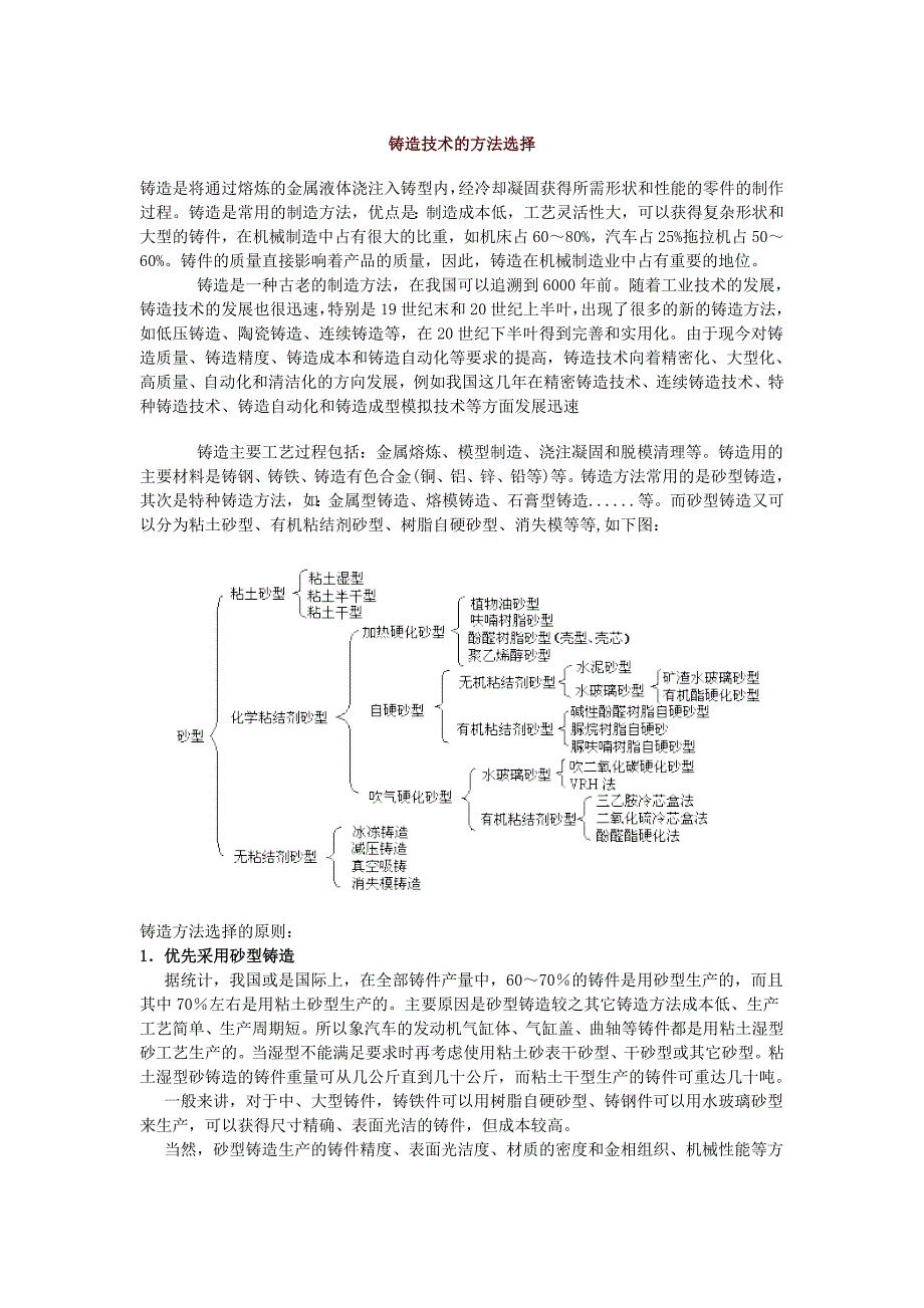 铸造技术的方法选择.doc_第1页