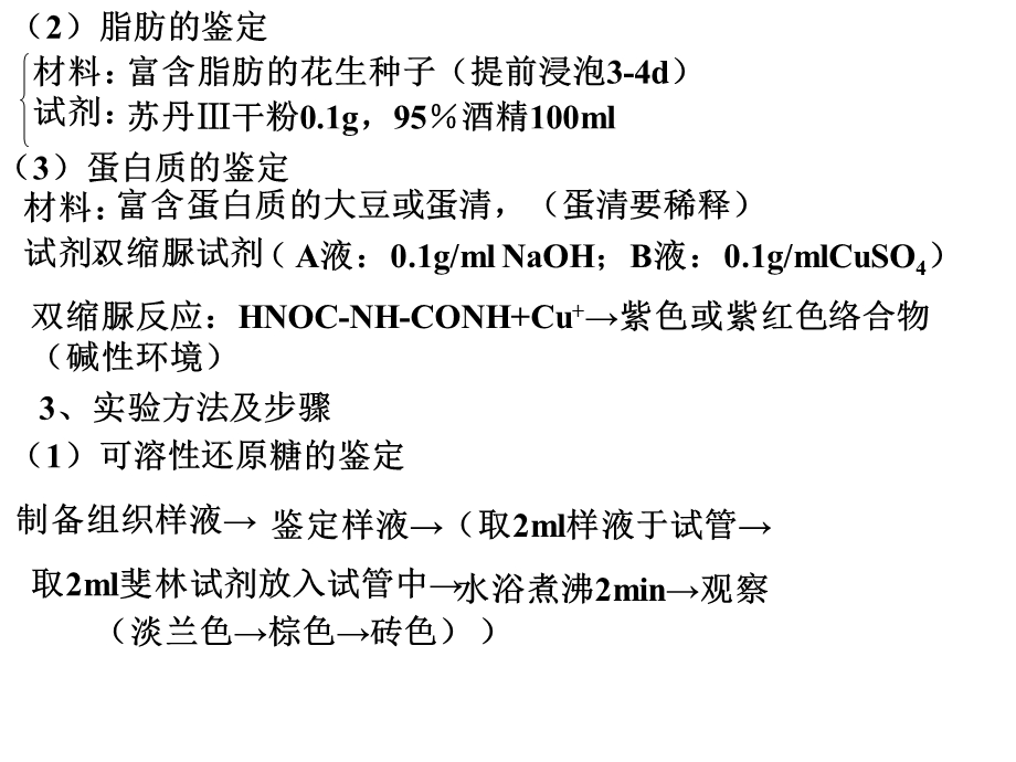 实验专题生物组织可溶性还原糖脂肪和蛋白质的鉴定.ppt_第2页