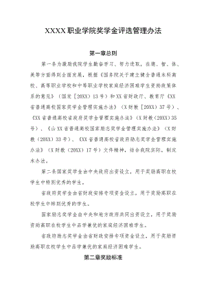 职业学院奖学金评选管理办法.docx