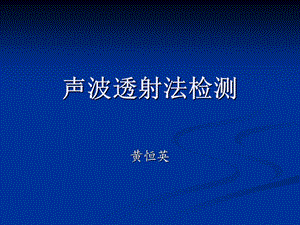 声波透射法检测桩基培训.ppt