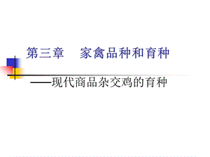 家禽育种技术及繁育体系建设.ppt