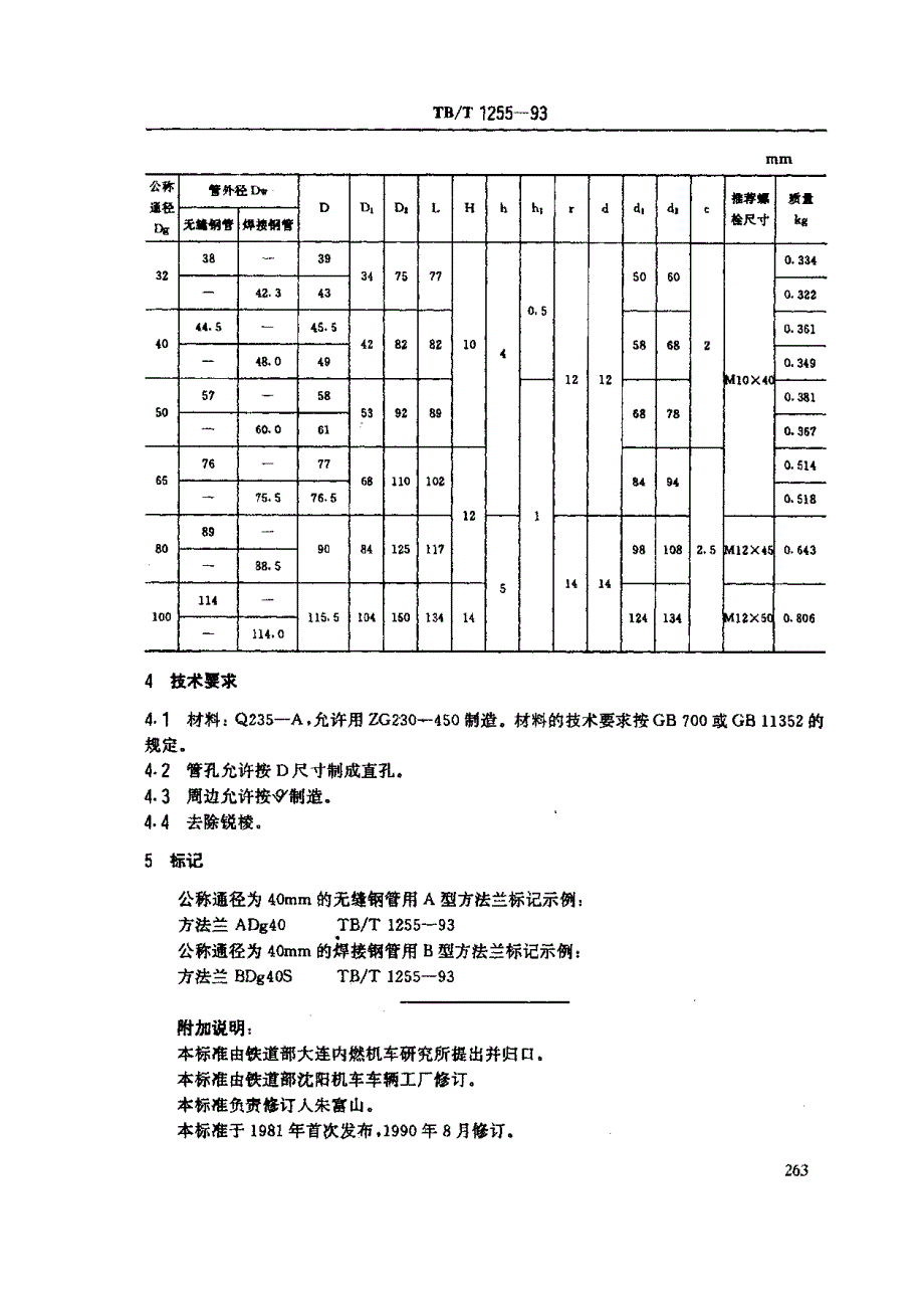 【TB铁道标准】TBT 12551993 方法兰.doc_第2页