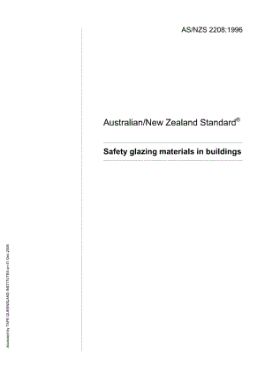 【精品标准】AS NZS 22081996 Safety glazing materials in buildings.doc