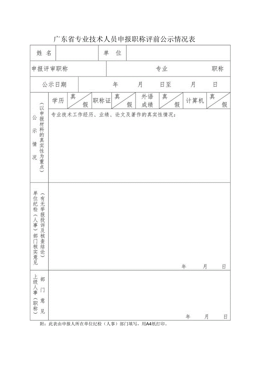 广东省专业技术人员申报职称评前公示情况表.docx_第1页