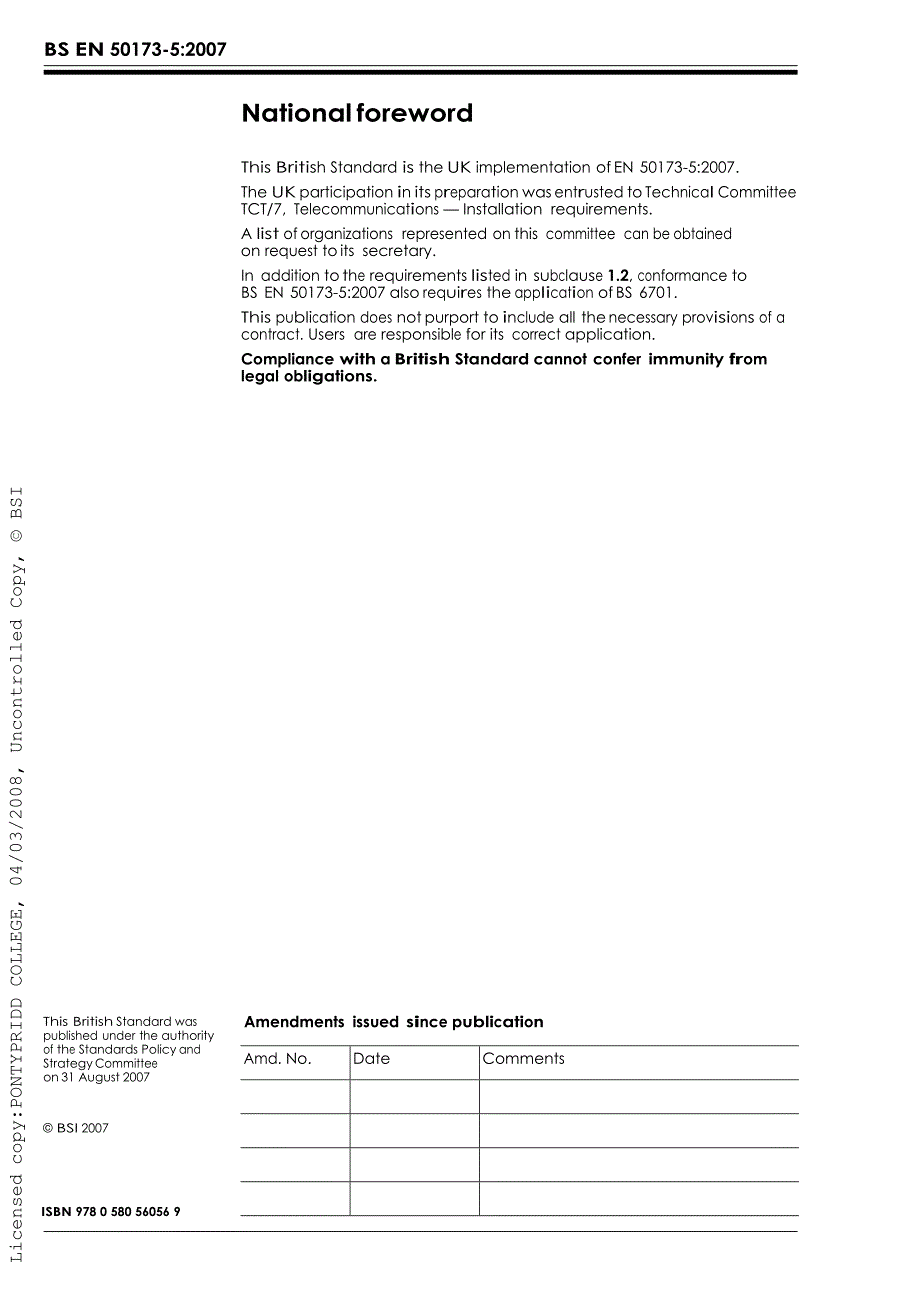 BS英国标准BS EN 501735 Information technologyGeneric cabling systems. Data centres.doc_第2页