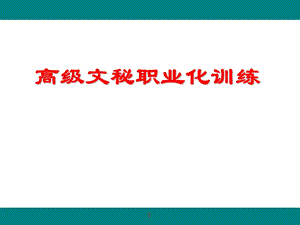 高级行政文秘职业化训练课程.ppt