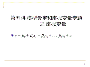 模型设定和虚拟变量专题之虚拟变量.ppt