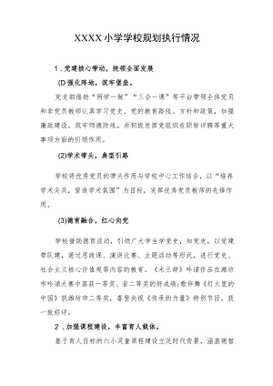 小学学校规划执行情况.docx