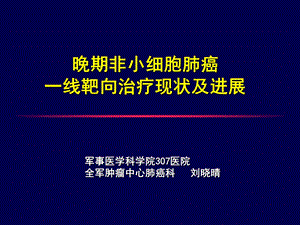 晚期非小细胞肺癌一线靶向治疗现状及进展.ppt