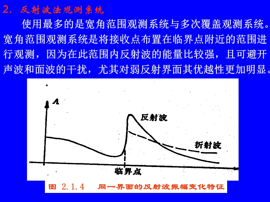 反射波法观测系统使用最多的是宽角范围观测系统与多次.ppt