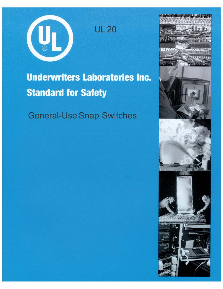 【UL标准】UL 20 Genernaluse snap switch.doc_第1页