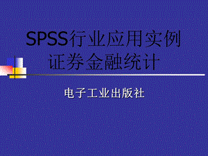 SPSS行业应用实例证券金融统计.ppt