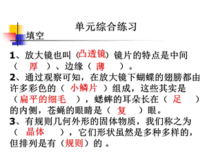 教科版科学六下第一单元综合练习.ppt