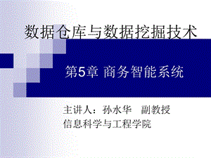 数据仓库与数据挖掘技术第5章商务智能系统.ppt