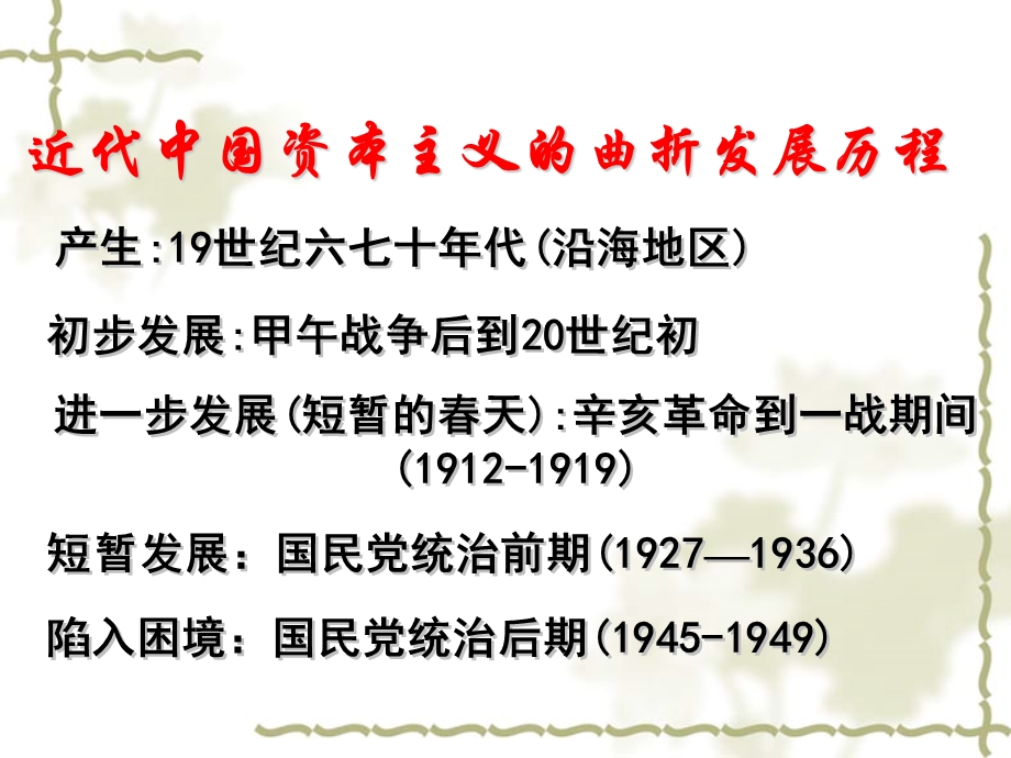 二中国民族资本主义的曲折发展教学课件.ppt_第2页