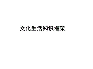 文化与生活四个单元知识框架.ppt